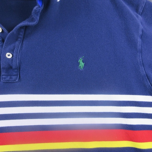 Polo Ralph Lauren Polo Shirt Mens 4XB Blue Stripe Pony Logo Big Casual - Picture 3 of 8